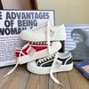 Zapatos de Lona para Mujer 2023 Nuevos Punta Redonda Zapatos Casuales Biscuit Rojo Vino Diseño Original Zapatos Planos de Nicho para Mujer