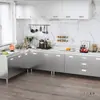 Armários de Cozinha Inox 304 Tudo-em-Um Fogão Simples Armário de Armazenamento Integrado Apartamento Pequeno Doméstico