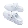 Zapatos Blancos Zapatos de Mujer Ropa de Verano para Exteriores Sandalias y Chanclas de Moda sin Tacón Zapatos Baotou Medias Chanclas