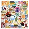 50 World City Landmark Adesivos Viagem Cartoon Logo Building Pequenos Adesivos Bagagem Decorativa Geladeira Plana