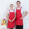 Atacado do Fabricante Avental de Cor Sólida com Alça para Cozinha Doméstica com Gola Alta Roupa de Trabalho Publicitária com Opção de Impressão de Logotipo, Poliéster Impermeável