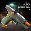 Amazon Transfronteiriça Glock Pistola Concha Arma de Bala Macia Mecânica Rajada Pendurada Vazia Brinquedo de Menino Arma Temu