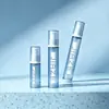 Frasco spray a vácuo transparente azul de pequena capacidade 5ml10ml15ml, feito de material AS, amostra de cuidados com a pele tamanho viagem portátil