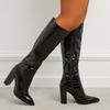Botas de Mujer Nuevo Modelo 2026 Botas de Mujer de Primavera Cremallera Lateral Negra Estilo de Moda Maduro Botas Puntiagudas Tacón Grueso Botas Largas