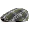 Boina de Cuadros Fina de Moda Primavera y Verano para Hombres y Mujeres, Gorra de Béisbol Retro Artística Británica Versátil