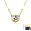 Collar con colgante de moissanita estilo burbuja de plata de ley S925, cadena de clavícula de una sola piedra, joyería de estilo europeo y americano minimalista, directo de la fábrica fuente