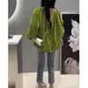 23015 Da Ai Mei Yuan 2025 Primavera Nuevo Top Coreano Holgado de Color Sólido con Diseño Fruncido para un Aspecto Adelgazante y Juvenil para Mujeres