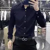 Camisa Masculina de Manga Longa Elástica Angge Vermelho, Toque de Luxo Leve, Não Amassa, Antirrugas, Slim Fit, Casual de Negócios, Sem Costura