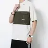 Camisa Polo Nova Estilo Verão 2025 Camiseta Masculina de Manga Curta Moda Tendência Versátil Solta Gola Lapela Camiseta de Meia Manga