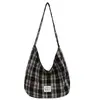 Bolsa transversal estilo coreano para mulheres, bolsa de lona vintage, bolsa de ombro popular estilo preguiçoso, bolsa tote de grande capacidade para o dia a dia