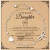 Moda Europea y Americana Estilo Lujo Ligero Pulsera de Corazón con Lazo para Mujer Simple Versátil para el Día a Día Joyería de Mano Regalo