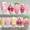 Pontas de Unha Rosa em Formato de Amêndoa Flor 3D Rosa Pura Feitas à Mão Transfronteiriças Unhas Blush Pontas de Unha Usáveis Venda por Atacado