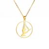 Fábrica de joyería pequeña de Yiwu suministro mayorista directo fuente serie deportiva gimnasia danza colgante collar de acero inoxidable
