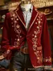 Site independente internacional Amazon TEME blazer de veludo cotelê de manga comprida com dois bolsos masculinos