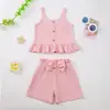 Nuevo Elegante Conjunto de Ropa para Bebés Niñas, Ropa Fresca de Verano para Bebés de 0 a 3 Años, Conjunto de Dos Piezas Delgado de Verano para Niñas