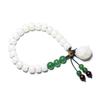 Design Pulseira de Círculo Único Raiz de Bodhi Jade Branco Feminina Artística Retrô Magnólia Atacado