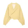 Ropa de Moda Europea y Americana Transfronteriza, Chaqueta Corta Casual con Solapa de Moda Más Vendida en Aliexpress