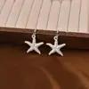Moda Europea y Americana Estrella de Mar Bailarina Set de Collar y Aretes Estilo Festivo Cuerda de Terciopelo de Doble Capa Serie Oceánica Collar y Aretes
