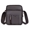 Venta Caliente Transfronteriza Casual de Negocios para Hombre Bolso Cruzado Nuevo Color Sólido Cuero Genuino Mochila de Hombro Bolsa Pequeña Fabricante Mayorista