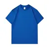 Camiseta de algodón con cuello redondo marca de moda de Hong Kong hombro holgado camisa de manga corta 220g soporte directo logo personalizado
