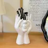 Tubo de Almacenamiento para Brochas de Maquillaje con Rostro Humano Abstracto Nórdico, Organizador de Escritorio para Tocador, Soporte para Sombras de Ojos y Lápices de Cejas