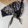 Pañuelo Cuadrado de Cuero Estilo Americano Y2K, Pañuelo Negro Retro Chica Picante, Pañuelo Triangular Personalizado de Alta Gama para Uso Diario para Mujeres