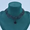 Pingente de Estrela Lua Negra Transfronteiriço Corrente de Clavícula Elástica Estilo Renda Personalizado Doce Cool Escuro Sexy