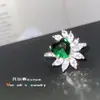 Anillo Pequeño Versa Vintage Moda Ojo de Caballo Amor Chapado en Oro de 18K Elegante Lujo Anillo Verde Oliva de Abuela para Mujeres