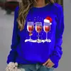 Sudadera con estampado navideño de manga larga y cuello redondo sin capucha para mujer Gris Negro - Ebay Wish Sitio Independiente