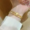 Pulseira de Latão Europeia e Americana Mais Vendida Transfronteiriça com Cravação Completa de Diamante, Estilo Levemente Luxuoso, Pulseira com Fecho de Zircônia, Estilo Minimalista