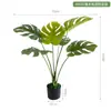 Plantas Artificiales Nórdicas al por Mayor en Stock, Planta de Taro de Primavera Tortuga, Plantas Verdes Falsas para Paisajismo, Plantas en Maceta para Decoración de Piso Interior para Sala de Estar