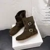 2026 Botas Outono Inverno Estilo Ocidental Botinhas Novo Retrô Bico Redondo Meia-Canela Botas Martin Salto Embutido Aumentador de Altura Botas Curtas Casuais Femininas