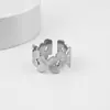 Anillo de Mariposa de Acero Inoxidable Europeo y Americano Transfronterizo con Apertura Ajustable, Diseño Creativo Personalizado, Anillo de Acero de Titanio de Nicho para Mujeres
