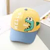 Boné infantil de aba outono desenho de dinossauro boné de beisebol para bebê primavera e outono meninos e meninas proteção solar moda Chapéu infantil moda