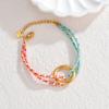 Pulsera trenzada colorida de acero inoxidable y oro de 18 quilates para niñas, estilo Ins, no se decolora, lujo ligero, sensación de alta gama, joyería de moda popular europea y americana