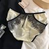 Encuentro de Amor ~ Braguitas de Satén y Encaje de Lujo Ligero Francés para Mujer Braguitas Finas Transpirables a Cuadros Sexy Deseo Puro para Niñas