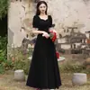 Vestido de Noite Preto 2026 Novo Vestido Longo de Verão Vestido para Exame de Performance Vocal Banquete Vestuário Feminino Usável no Dia a Dia