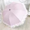 Sombrilla de Encaje Protección UV Sombrilla para Mujer Doble Uso Soleado y Lluvioso Sombrilla Plegable Linda Pegamento Negro para Estudiantes