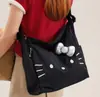 Mochila de Ombro Portátil de Pelúcia Gatinho Hello Kitty Coração de Menina Mochila Fofa de Rua Presente