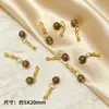 Colgante de barril de plata de ley s925 chapado en oro con incrustaciones de ágata y circonita Accesorios para pulsera, collar, llavero DIY