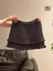 Falda de Línea A con Volantes y Cordón Estilo Coreano Gris Oscuro para Mujer, Versátil Falda Corta Nuevo Diseño Primavera 2026