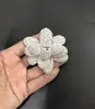 Flor de Couro de Ovelha Estampada a Quente Flor para Corsage Flor para Sapato Base de Flor Decorativa com Broche Acessório de Cabelo Estilo Chinês Caractere da Sorte Laço
