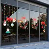 Decoración de Puerta de Tienda de Navidad 2027 Arreglo Pegatina de Vidrio Pegatina Electrostática Pegatina de Vidrio de Atmósfera Decoración de Ventana Flores de Ventana