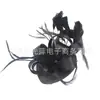 Venta caliente de Amazon sombrero bombín vintage de plumas accesorios para el cabello precioso tocado de sombrero bombín de satén sombrero de actuación nupcial europeo y americano