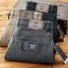 Calça casual masculina de algodão de alta qualidade para primavera e outono, cinco bolsos, espessura média, perna reta, cor sólida, cintura média