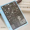 Placa de Transferencia para Uñas Estampado Encaje Estampado Leopardo Cuadros Corazón Lujo Estilo Chino Patrón Plantilla Herramienta de Sello para Uñas