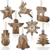 Renos Navideños, Copos de Nieve y Otros Adornos de Madera Colgantes, Decoraciones con Forma Navideña, Colgantes de Madera para el Ambiente