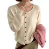 Suéter Cárdigan Suave y Acogedor Oso de Miel para Mujer 2026 Otoño/Invierno Nuevo Holgado Adelgazante Versátil Prendas de Punto Abrigo Top