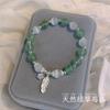 Pulsera de cristal de fresa verde natural para mujer, diseño de nicho blanco, pulsera de regalo para niña, vitalidad saludable, plata 925