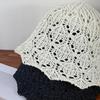 Sombrero de pescador con cordones de punto hueco de estilo japonés para mujer, nuevo sombrero de protección solar y transpirable para primavera y verano, con cara visible.